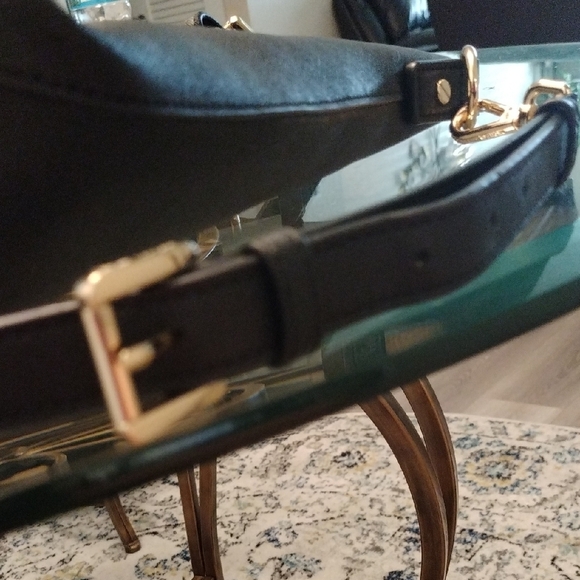 Michael Kors Black Structured Tote with Gold Accents - Picture 15 of 16